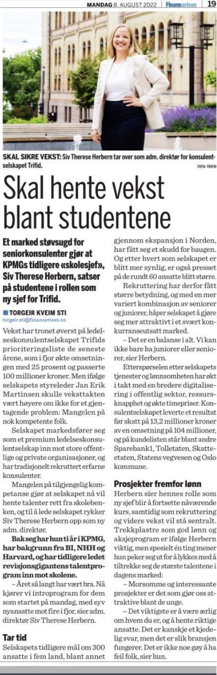Faksimile av artikkelen i Finansavisen