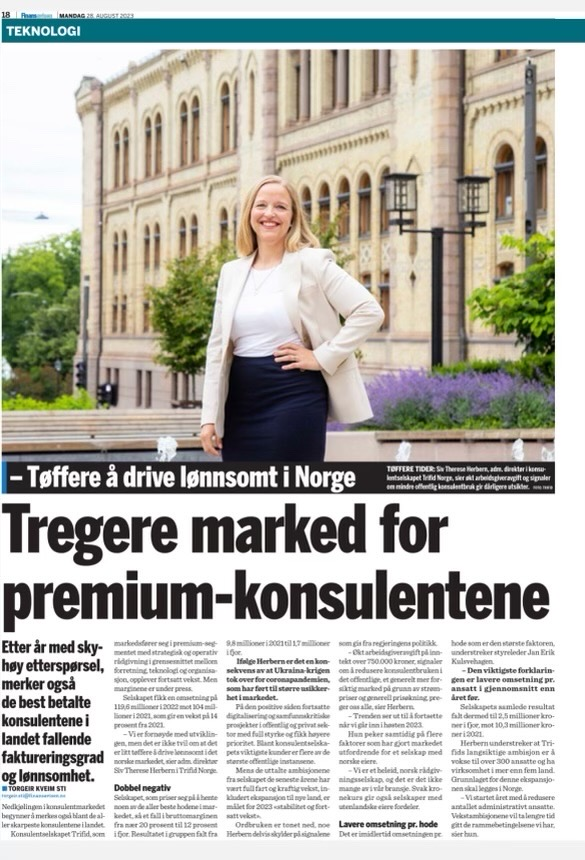Faksimile av artikkelen i Finansavisen